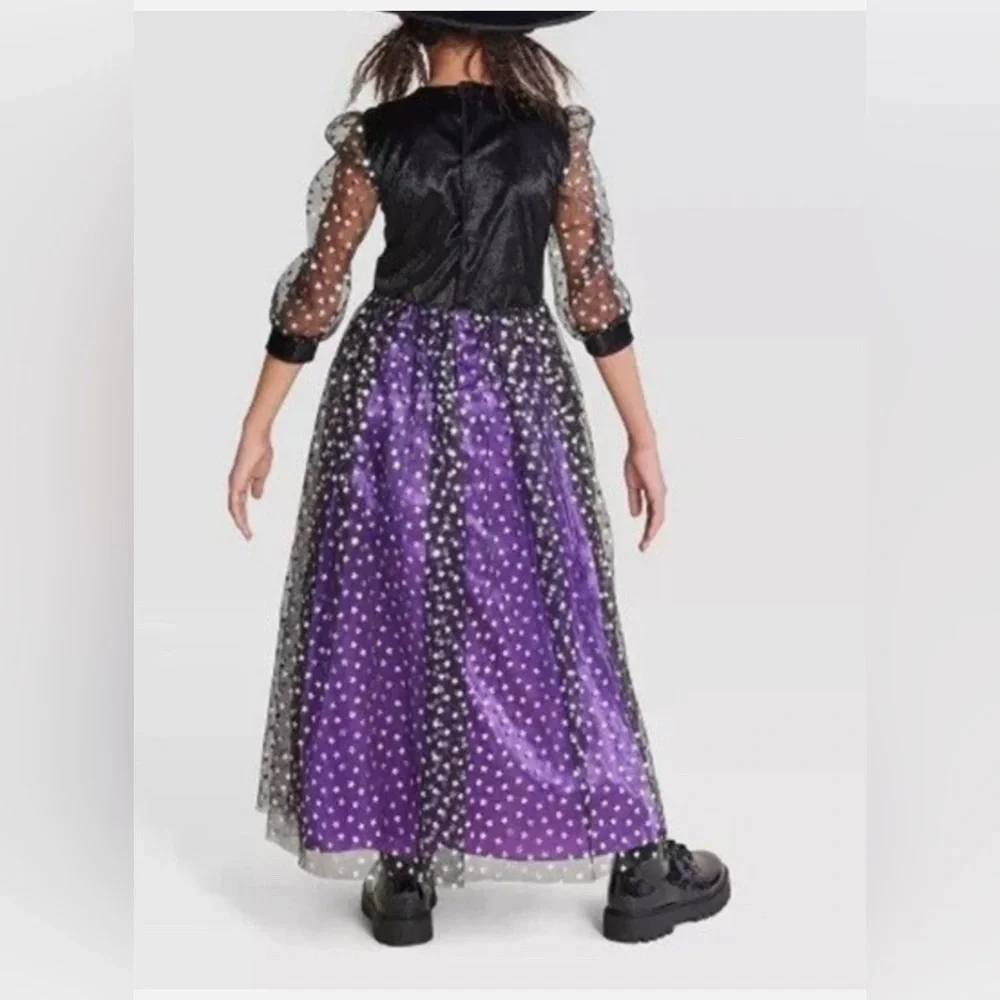Light up Starlight Witch Halloween Costume Tulle Celestial includes Hat Kids Lrg